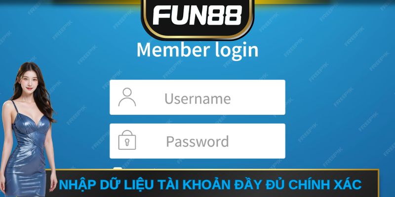 Nhập dữ liệu tài khoản đầy đủ chính xác